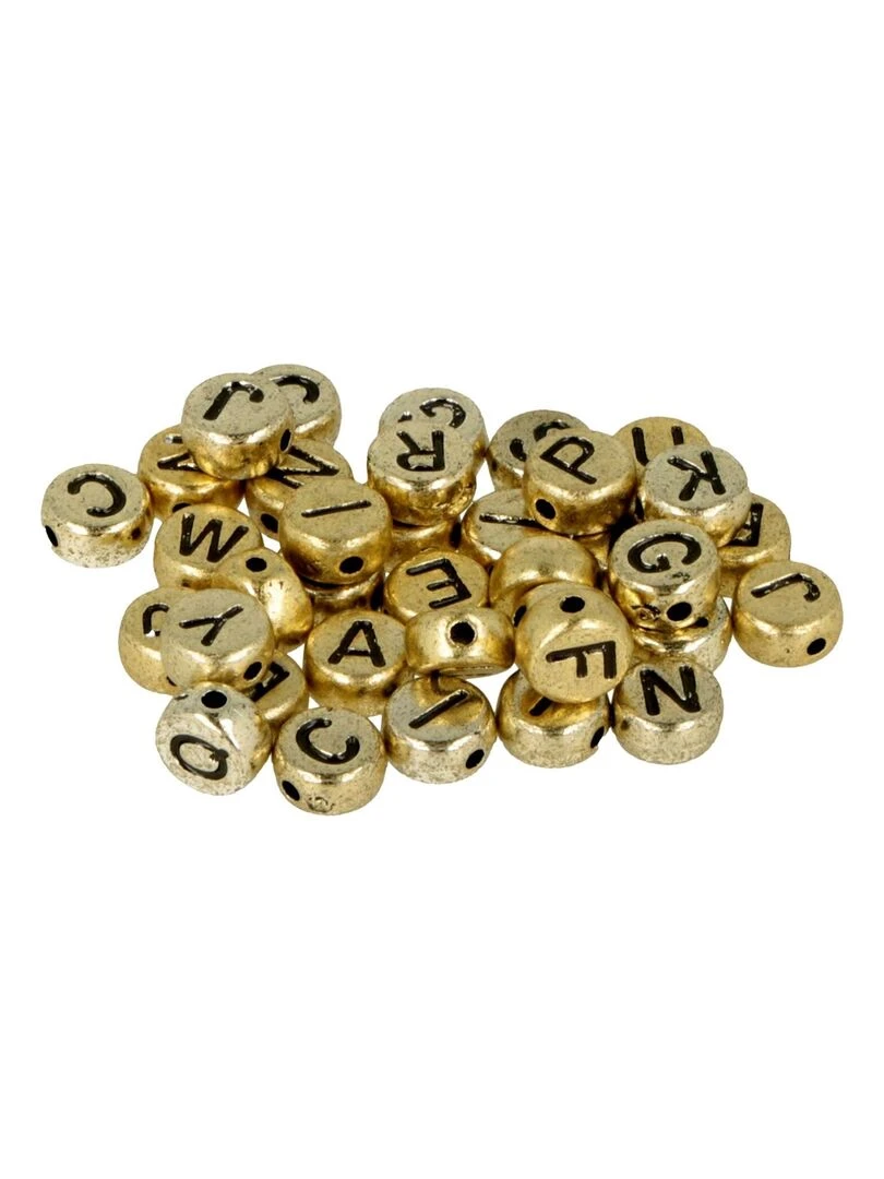 600 Perles alphabet noir/ doré   N/A