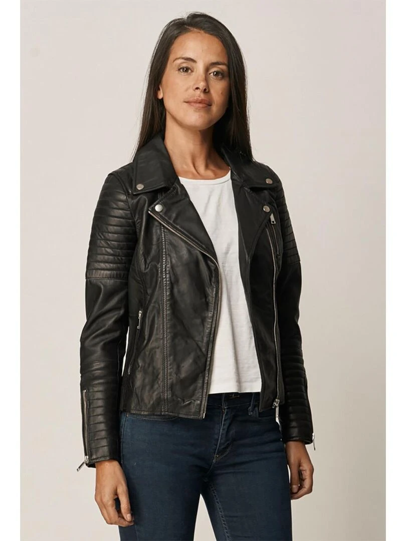 Lee Cooper Veste manches longues cuir regular fit BERENICE Noir