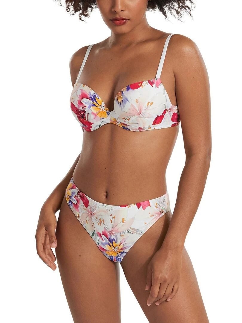 Bas maillot slip de bain échancré taille haute Tunis   Blanc