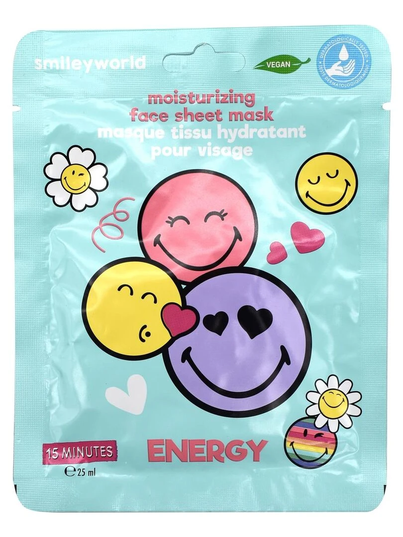 Smiley Masque Tissu Eclat pour Visage 25 ml N/A