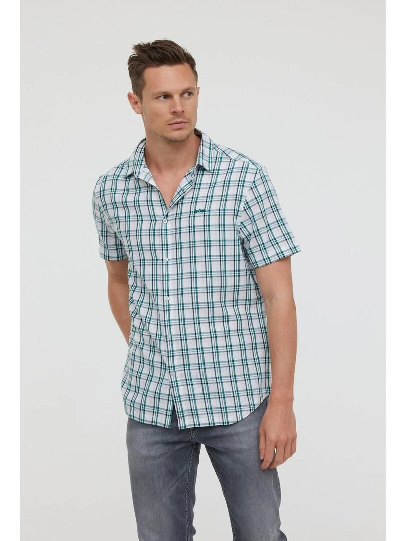 Lee Cooper Chemise manches courtes coton relax DARO MC Vert émeraude