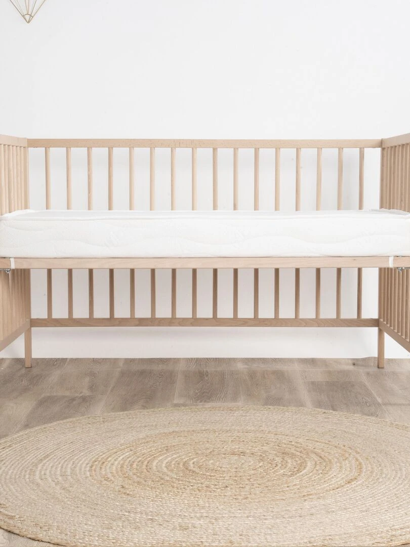 Matelas Bébé/Enfant Bamboo   70x140 cm   Déhoussable   Garantie 2 ans   Fabrication française   Blanc