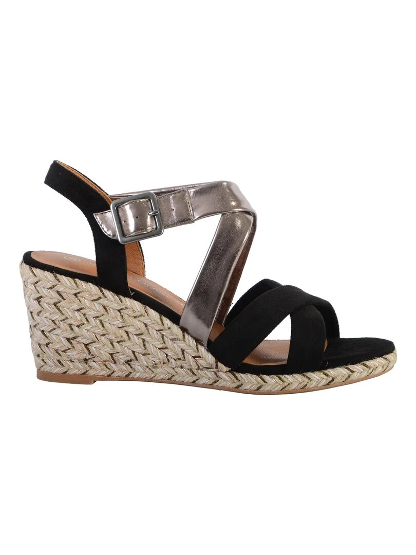 Sandale Compensée The Divine Factory QL4353   Noir