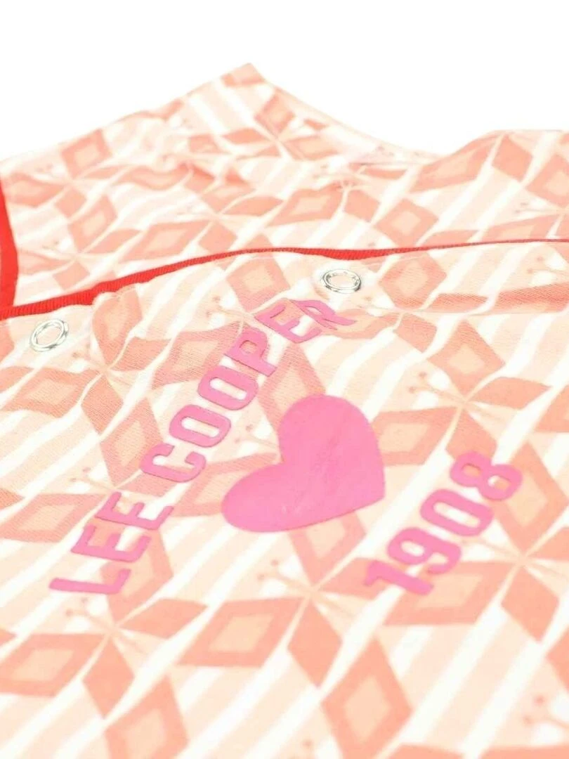 Lee Cooper   Combishort bébé fille imprimé Lee Cooper en coton   Orange