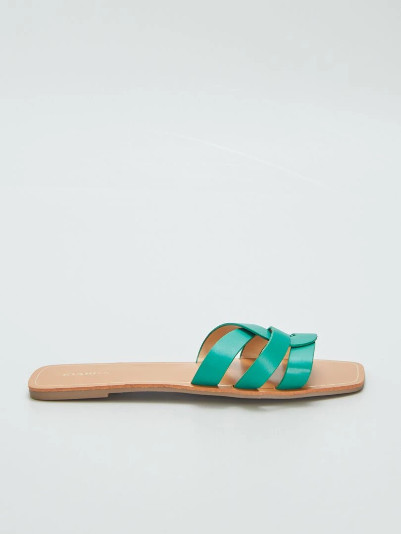 Sandales à brides croisées fantaisie Vert
