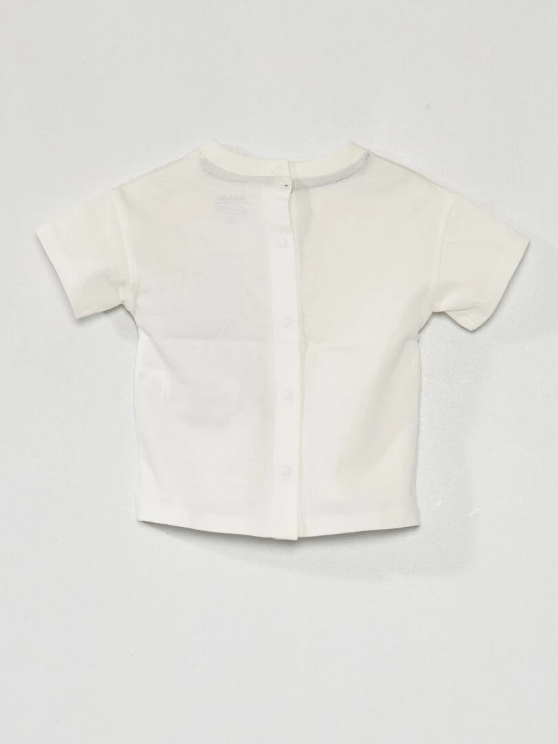 T shirt en jersey à manches courtes   Blanc