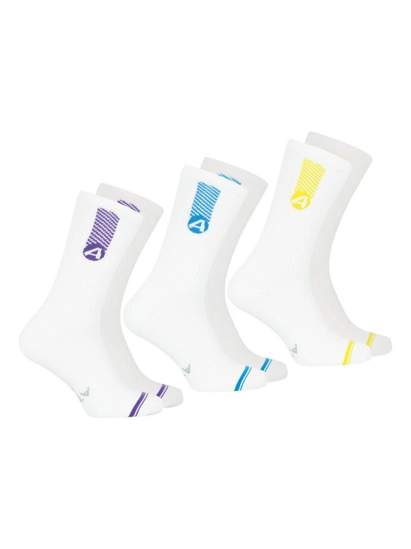 Lot de 3 paires de chaussettes mi hautes homme Training Dry Blanc