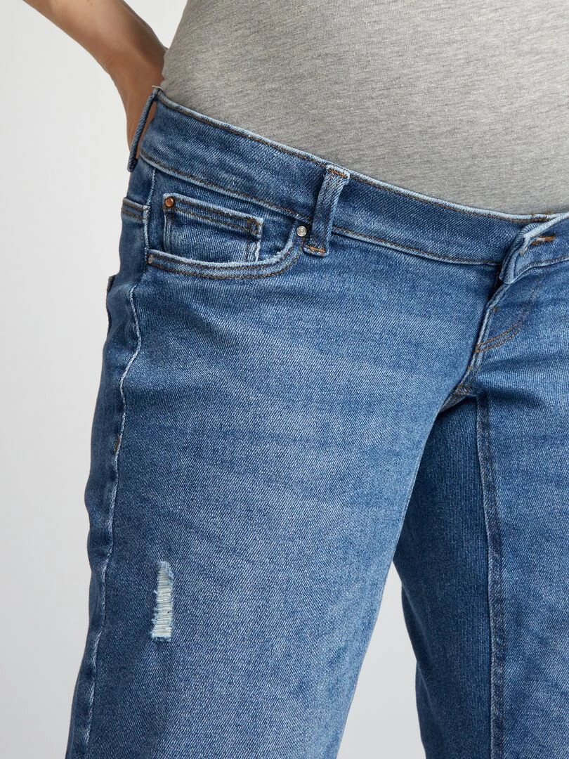 Jean mom de maternité avec bandeau   Only Maternity   Bleu