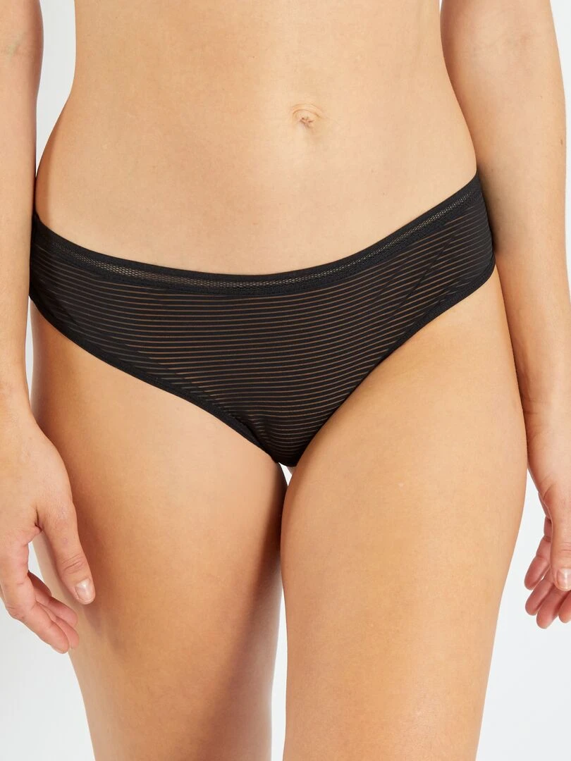 Tanga microfibre noir