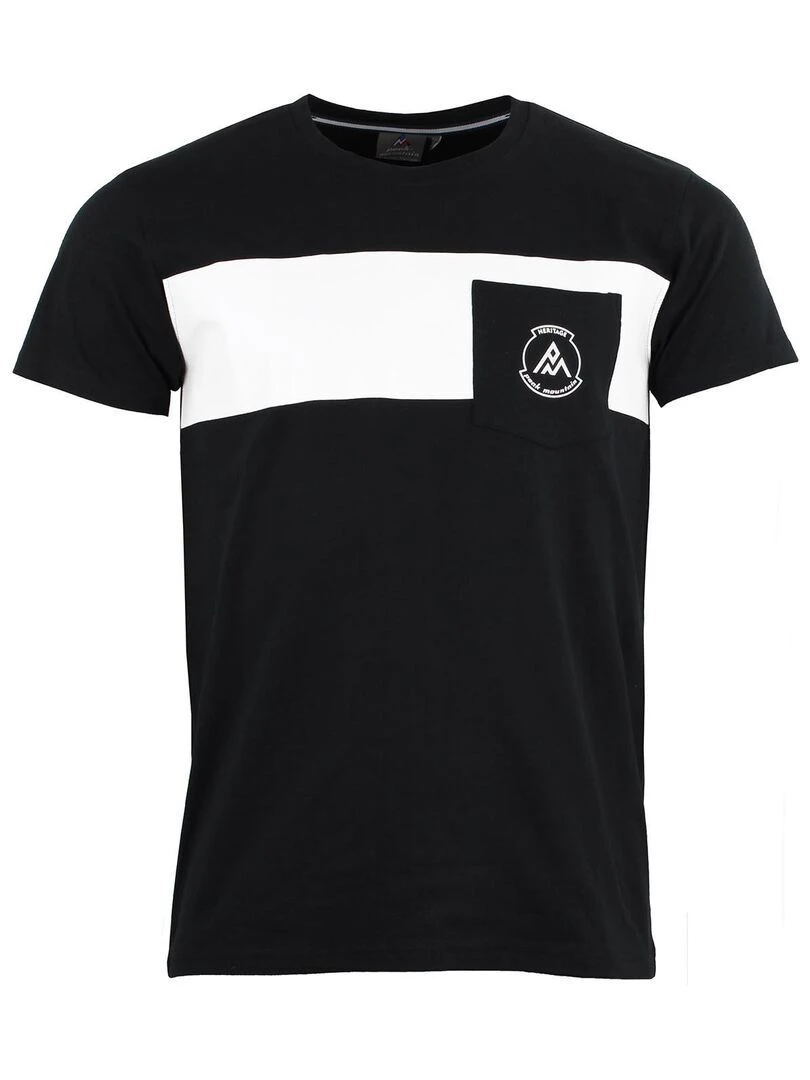 T shirt manches courtes homme CABRI PEAK MOUNTAIN Noir Blanc