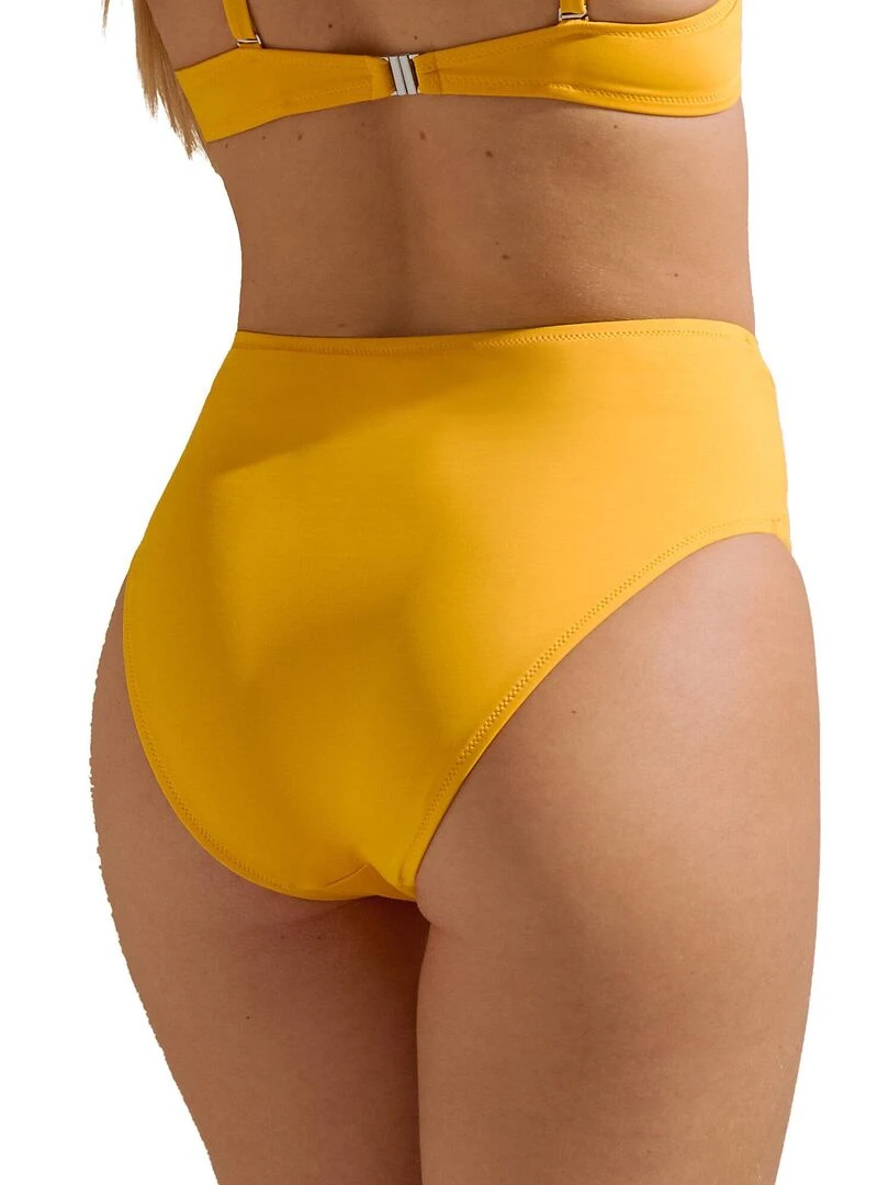 Bas maillot slip de bain échancré taille haute Palma Jaune