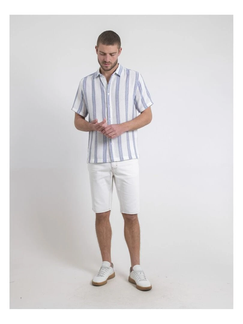 Chemise manches courtes motifs DOULITTLE   Bleu