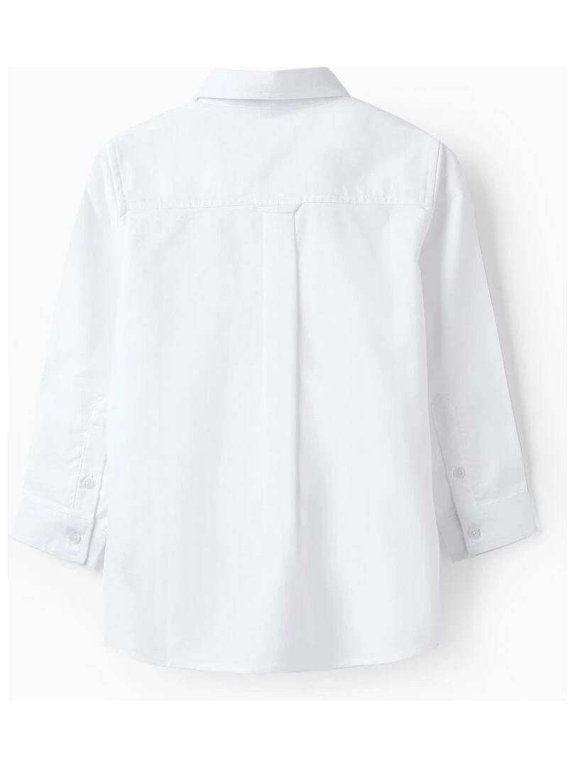 Noeud + Chemise en coton pour garçon manches longues CÉRÉMONIE Blanc