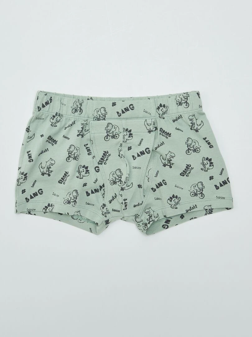 Lot de 2 boxers à scratchs So Easy Vert/gris