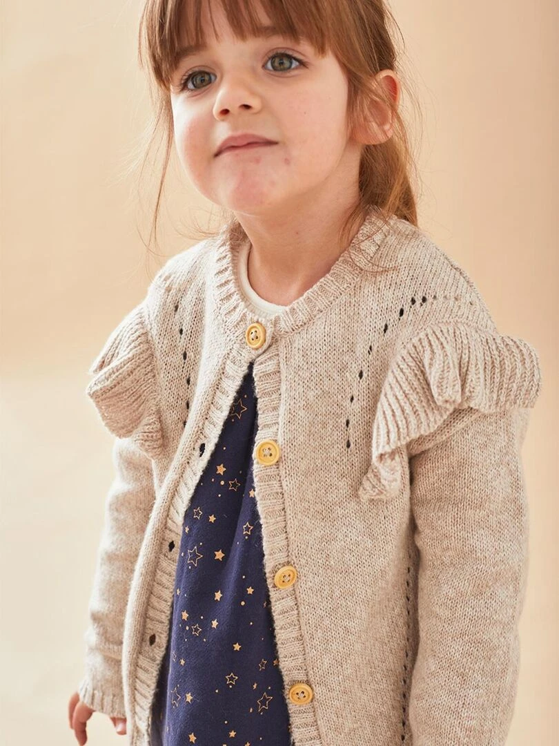 Cardigan tricot à volants    Noukie's   Beige