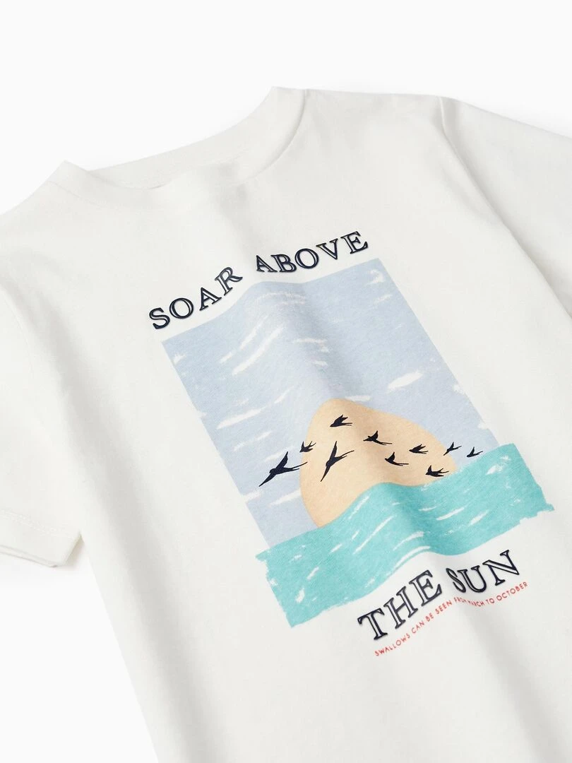 T shirt à manches courtes pour garçon 'Soar Above' manches courtes   Blanc
