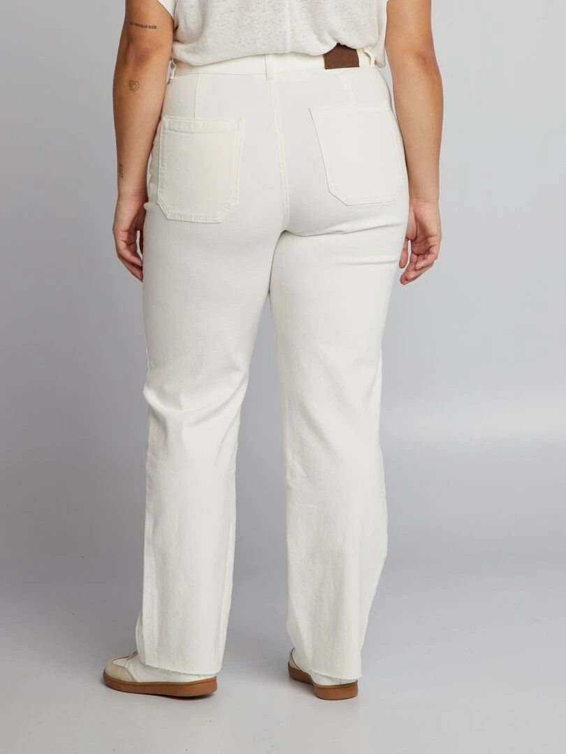 Pantalon denim wide leg   Blanc