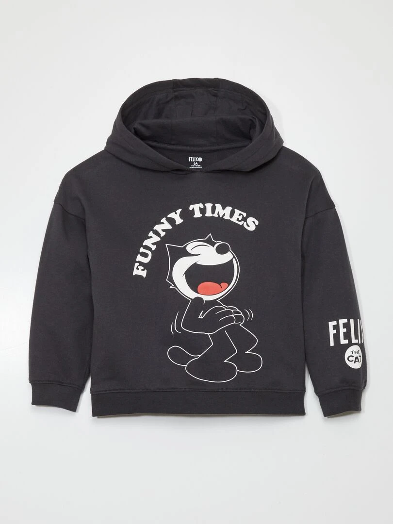 Sweat à capuche 'Felix le chat' Noir
