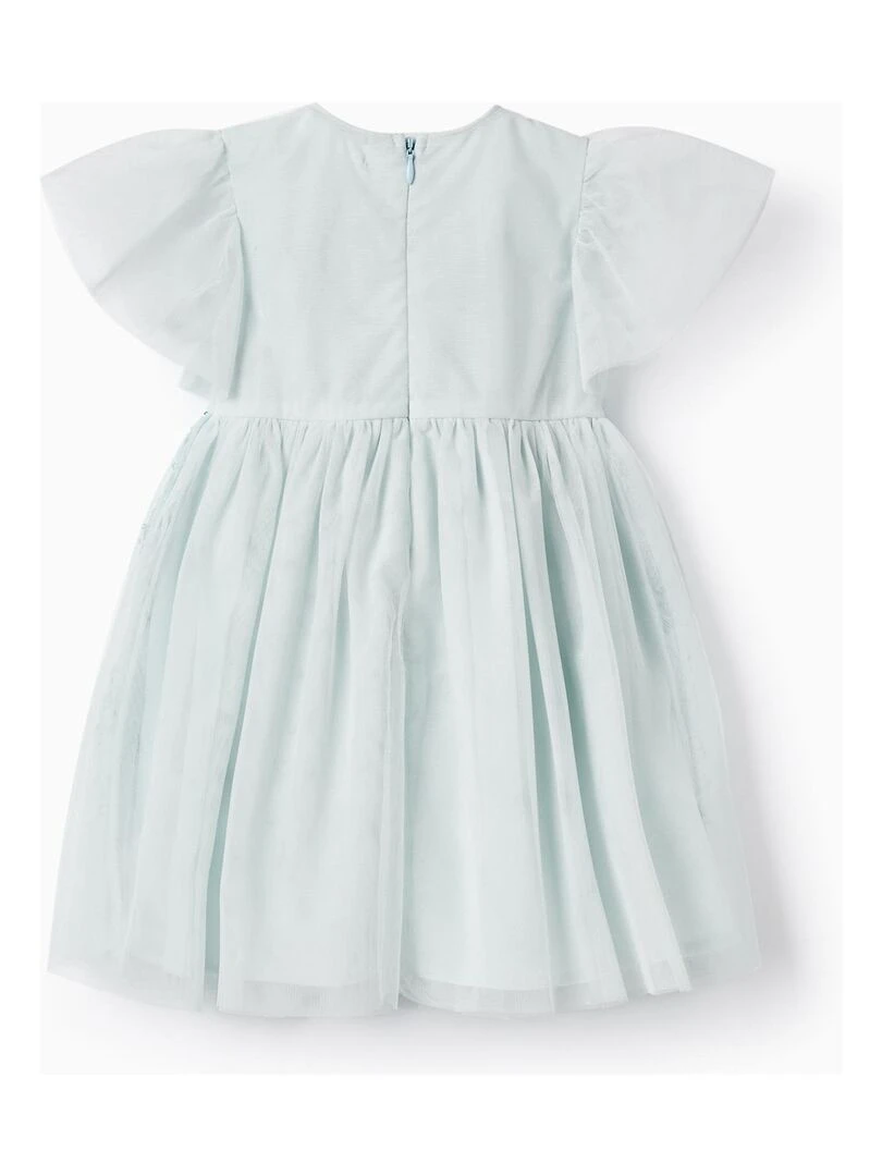 Robe en tulle et sequins pour bébé fille manches courtes CÉRÉMONIE Vert