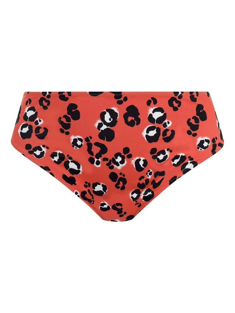 Bas de maillot léopard taille haute Kotiya   Rouge