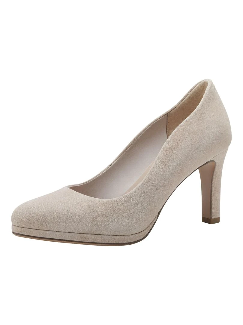 Escarpin Talon Cuir Tamaris   Noir