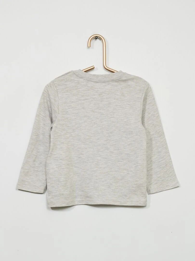 T shirt à col rond avec poche   Gris