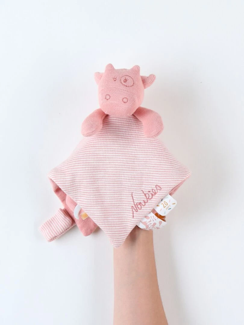 Doudou Plat Attache Sucette Iconiques Lola Rose   Rose