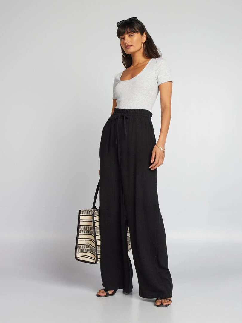 Body en maille côtelée unie   Gris