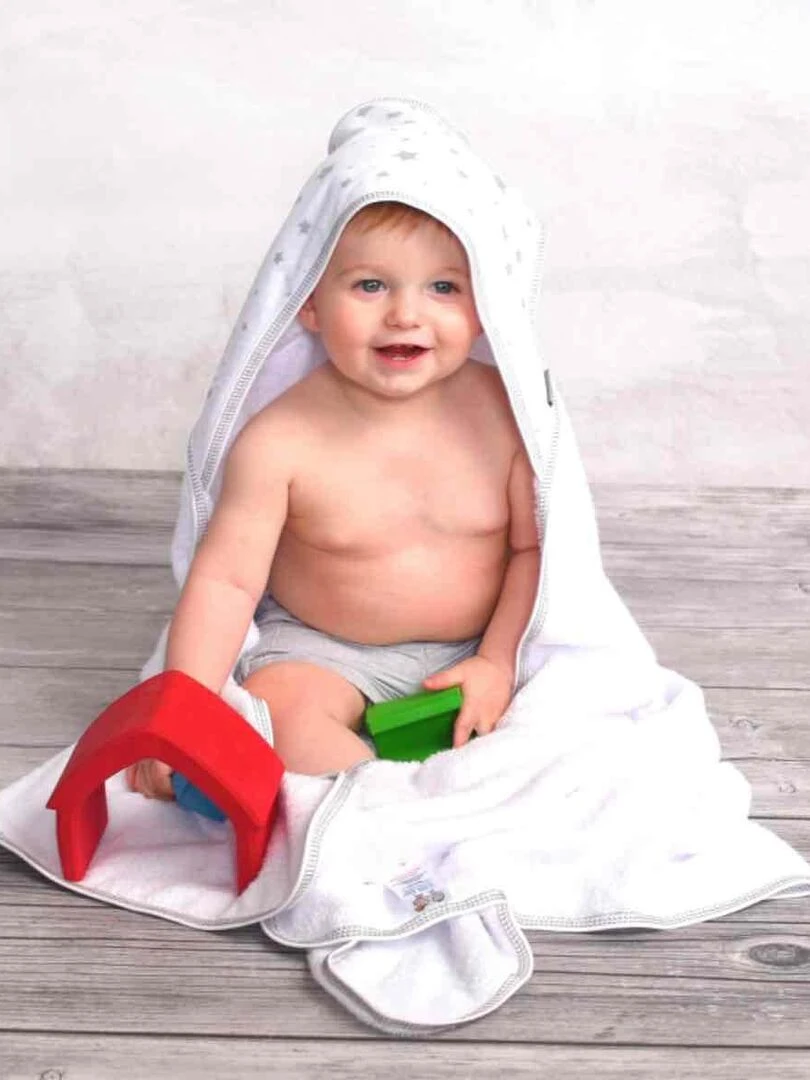 Cape de bain en bambou STELLA Blanc