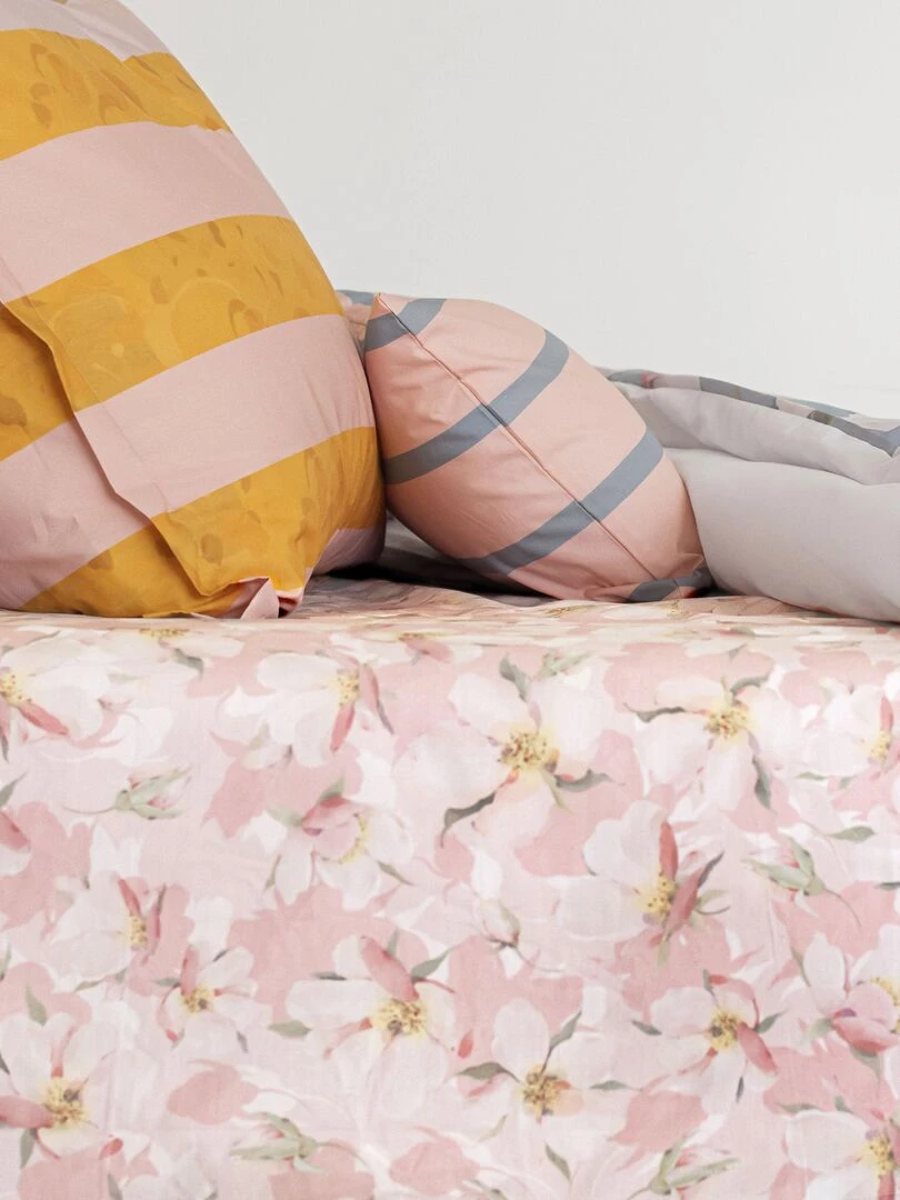Drap housse Spring blossom "Happyfriday"   Blanc