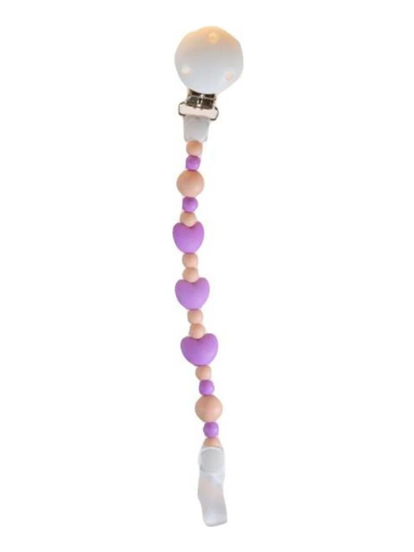 Accroche Tétine Non Toxique Coeur Violet Violet