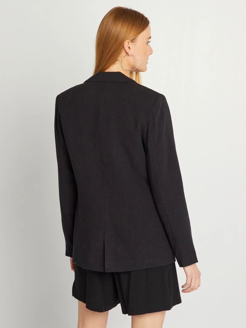 Veste de tailleur en lin   noir