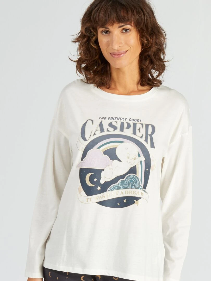 Ensemle pyjama 'Casper' 2 pièces Blanc/marine