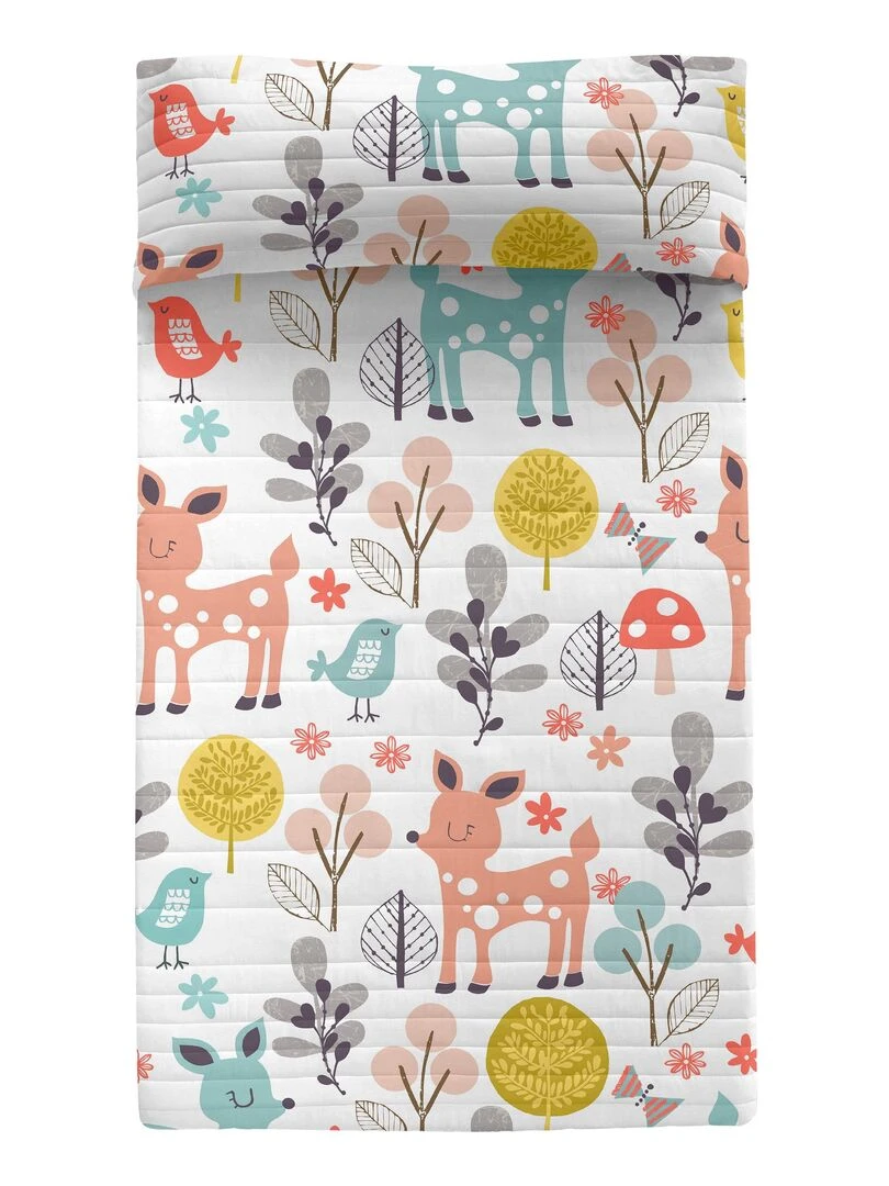 Couvre lit Woodland "Happyfriday" Blanc