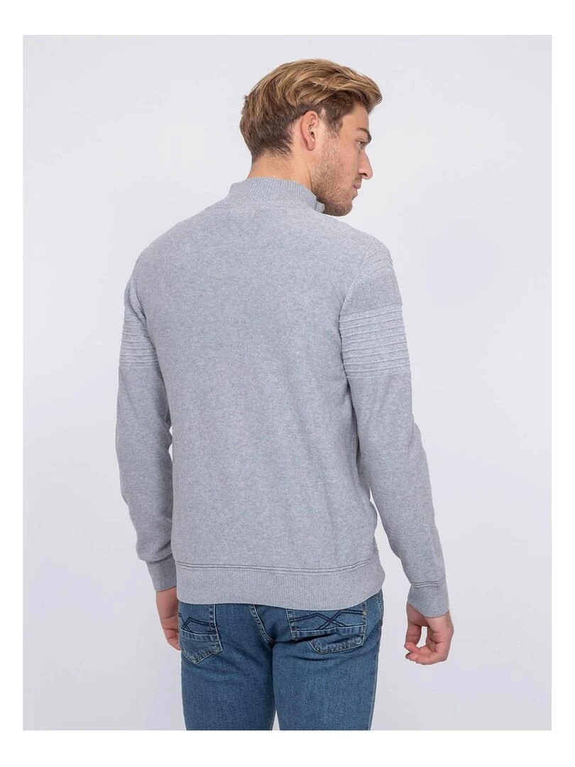 Gilet zippé col montant coton ALEXIS Gris