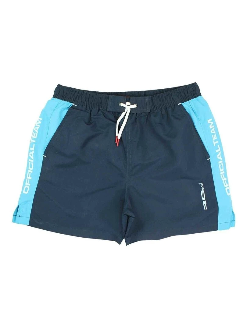 RG512 Short De Bain homme imprimé logo Bleu marine