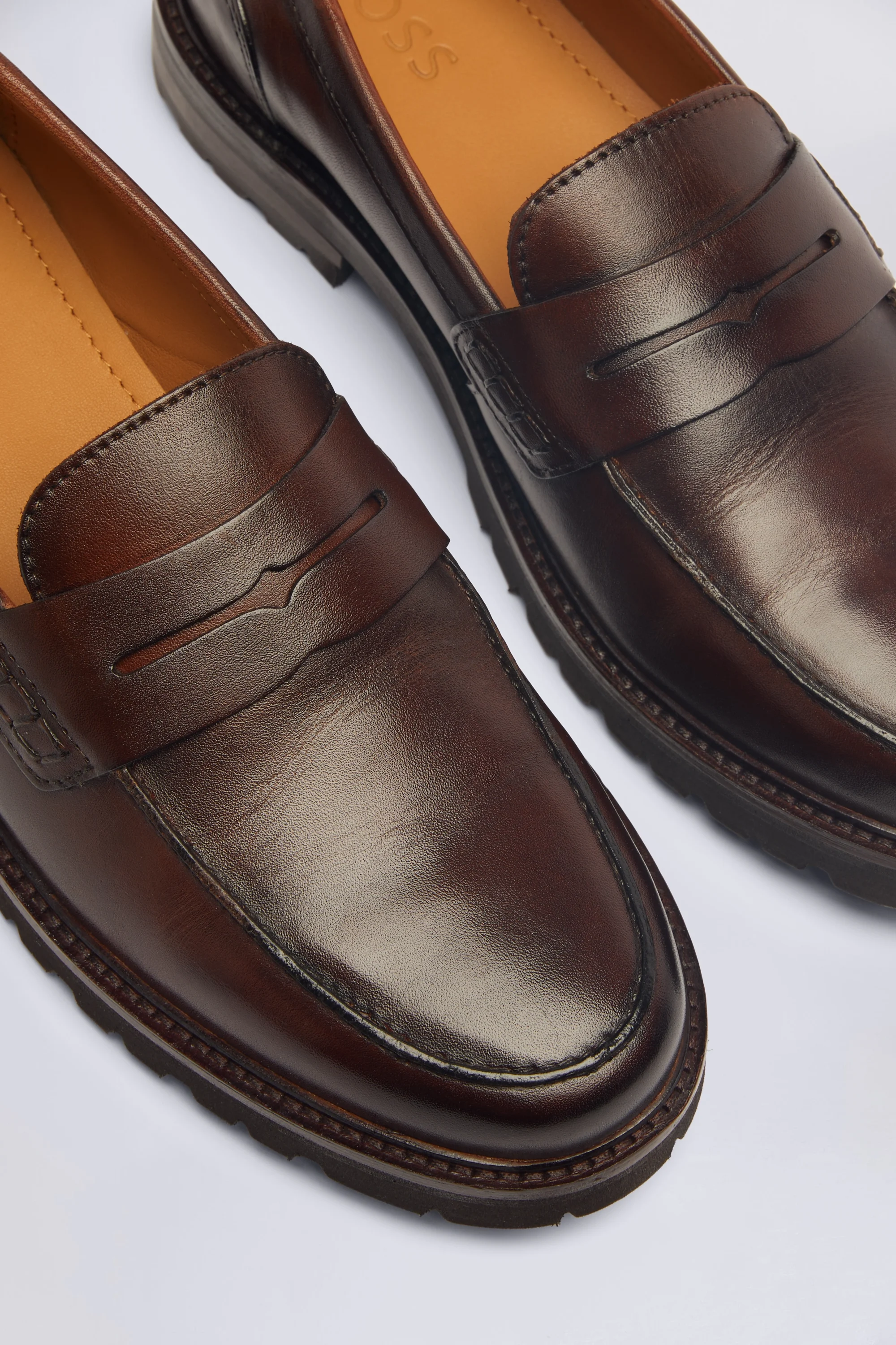 Camden Chestnut Chunky Loafers   Buy Online at Moss