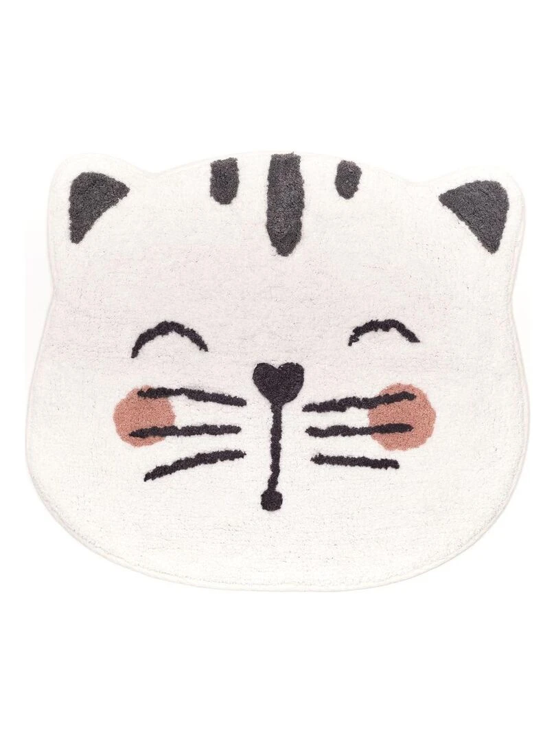 Tapis tufté 'FUNNY CHAT' 'TODAY' Blanc