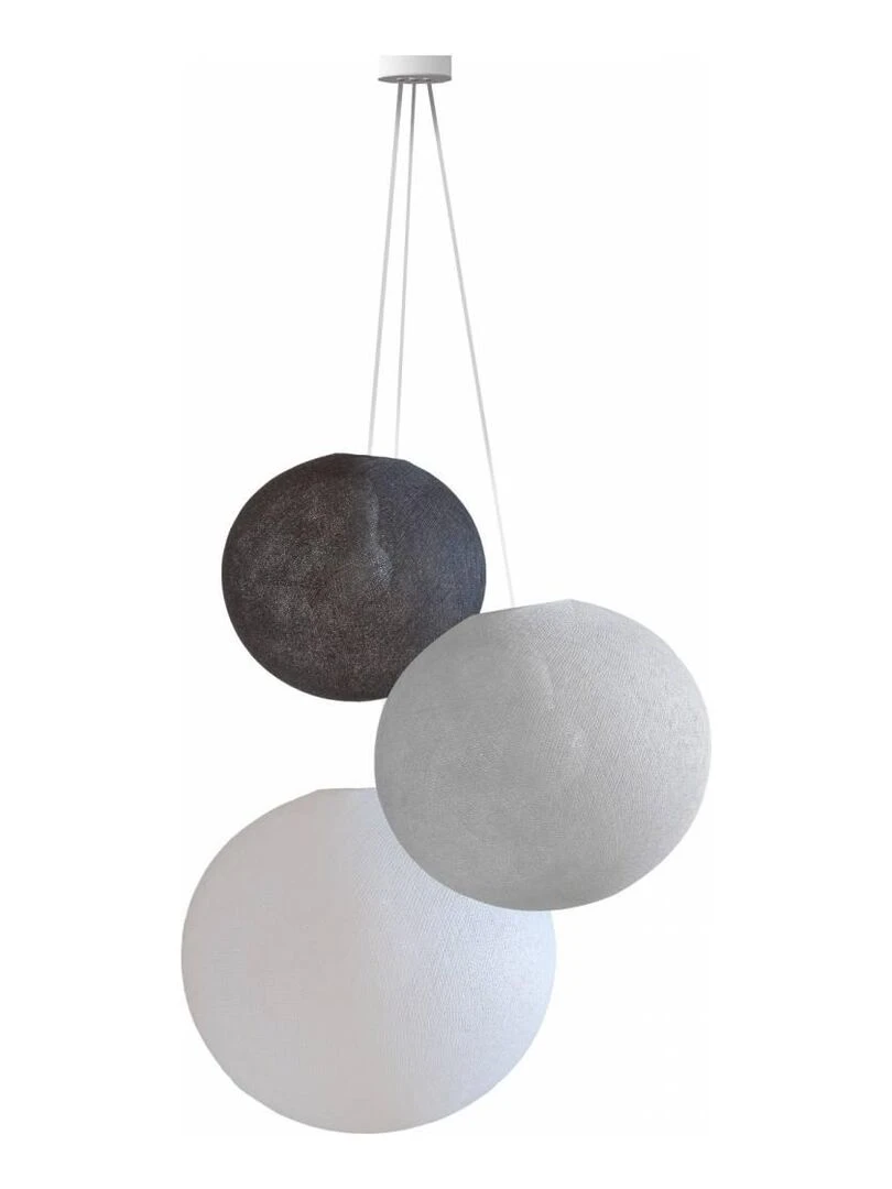Suspension 3 globes gris anthracite