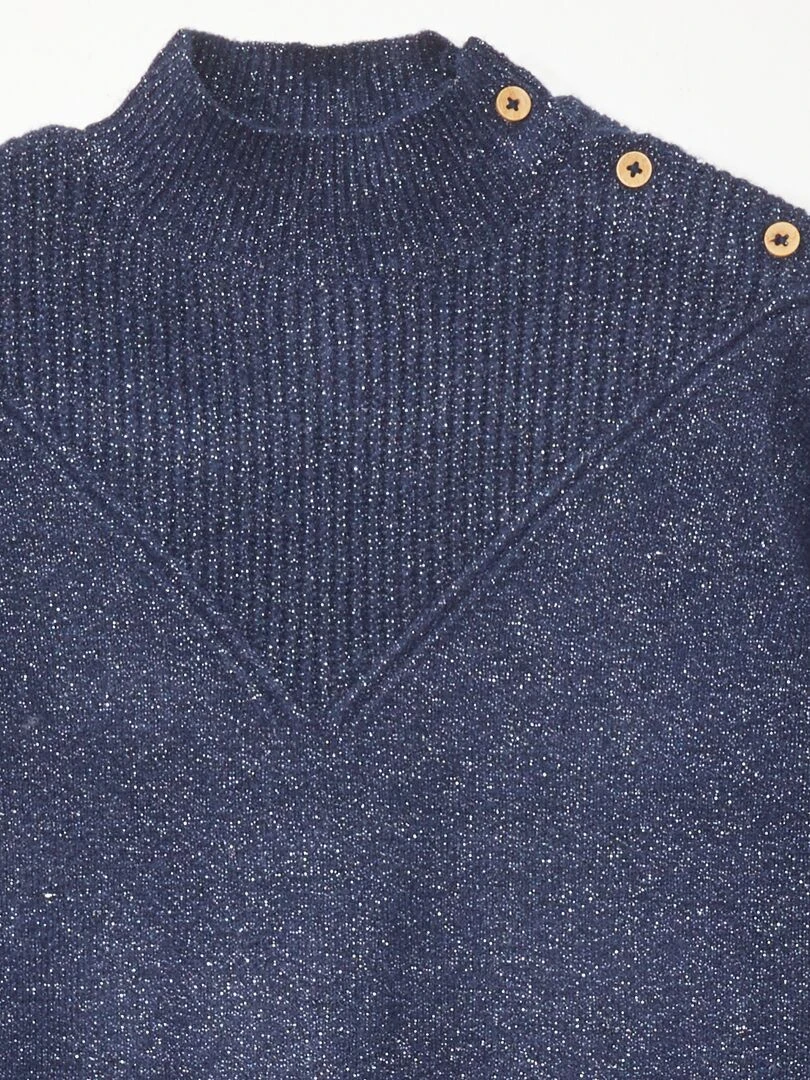 Robe pull en maille col montant   Noir