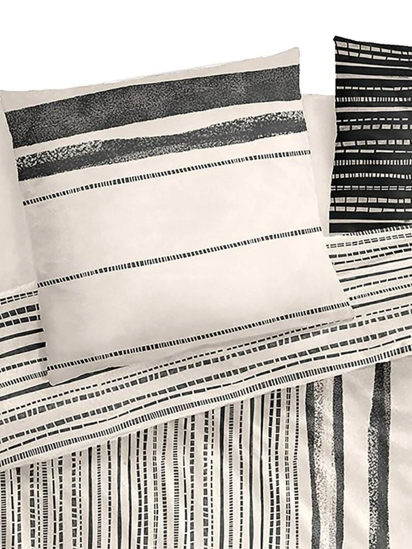 Housse de couette 240x220 Cybèle + 2 taies 100% coton 57 fils   Gris