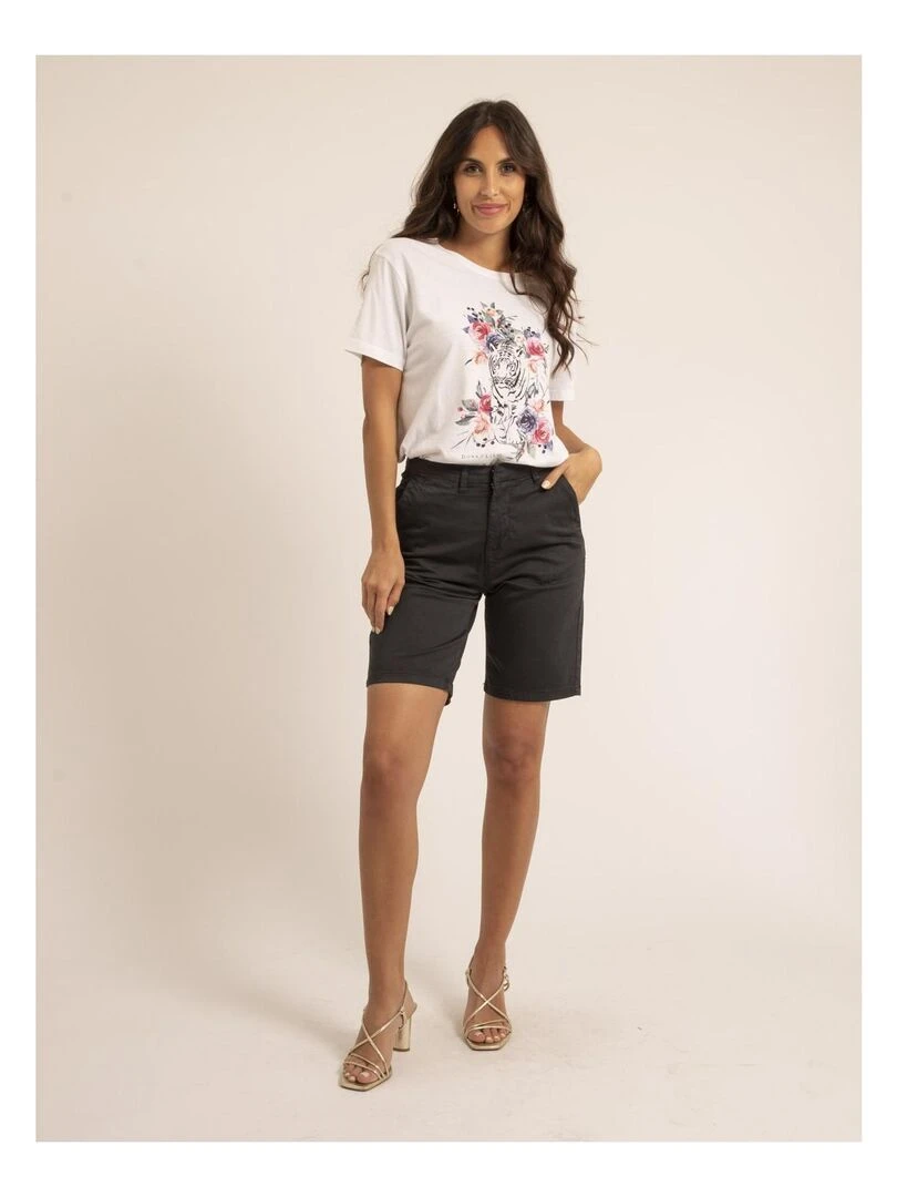 Bermuda chino slim XILAMA   Bleu marine