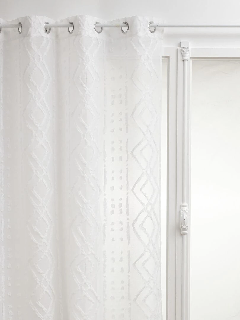 Voilage épuré à jacquard Blanc