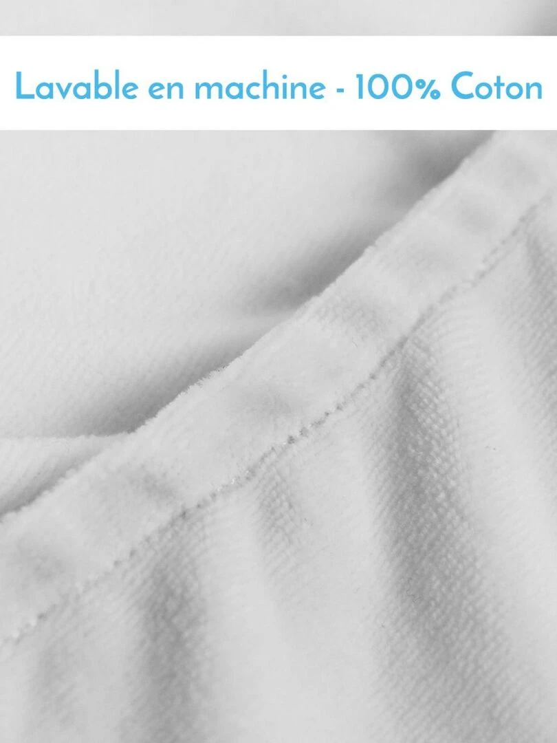 Lot de 2 draps housse 100% coton pour plan incliné   Monsieur Bébé   Blanc