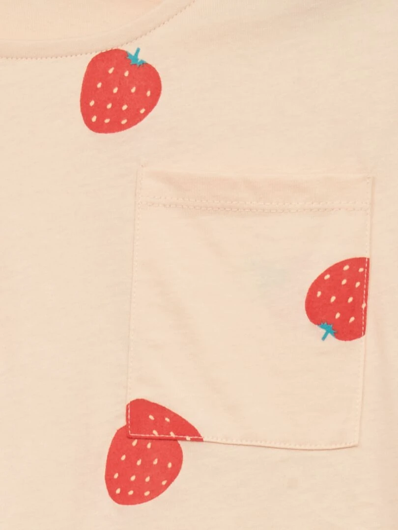 T shirt en jersey avec imprimé Rose