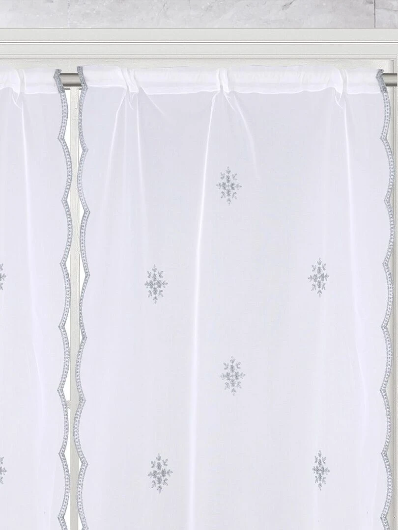 Paire de vitrage motif flocons   Gris