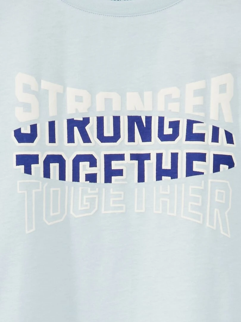 T shirt avec message Bleu