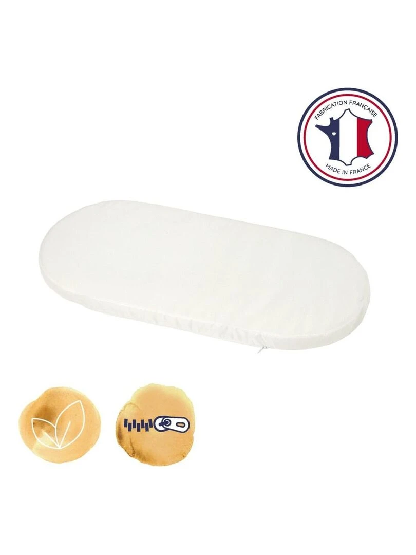 Matelas De Landau Déhoussable 32 cm x 72 cm x 4 cm Blanc
