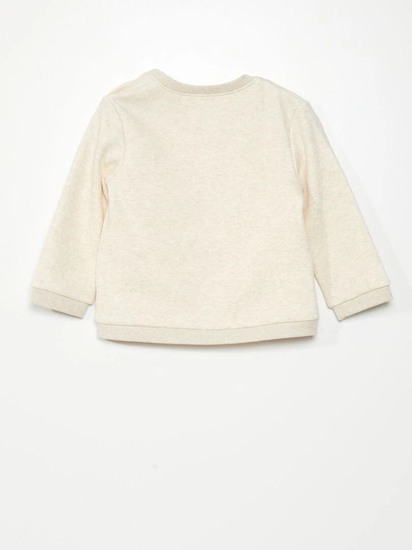 Sweat en molleton avec animation   Toujours + de douceur   Beige