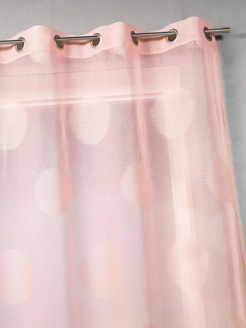 Voilage en étamine à gros pois Rose clair